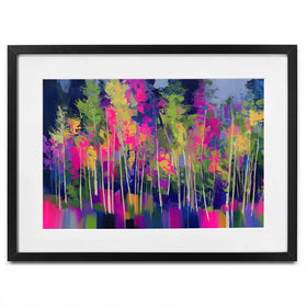 Abstract Funky Forest Framed Art Print Abstract Funky Forest Framed Art Print wall art product Chromatic Storm Studio