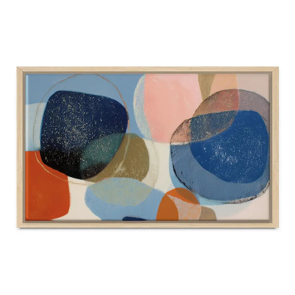 Abstract Geometric In Navy And Coral Canvas Print Abstract Geometric In Navy And Coral Canvas Print wall art product Chromatic Storm Studio