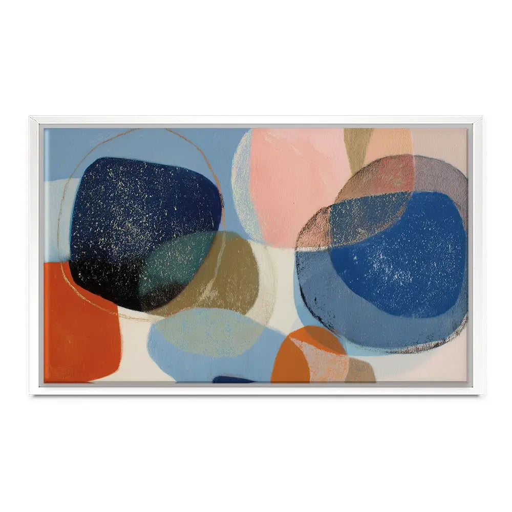 Abstract Geometric In Navy And Coral Canvas Print Abstract Geometric In Navy And Coral Canvas Print wall art product Chromatic Storm Studio