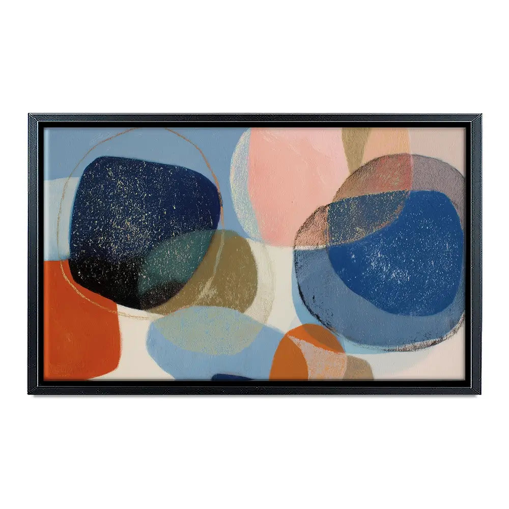 Abstract Geometric In Navy And Coral Canvas Print Abstract Geometric In Navy And Coral Canvas Print wall art product Chromatic Storm Studio