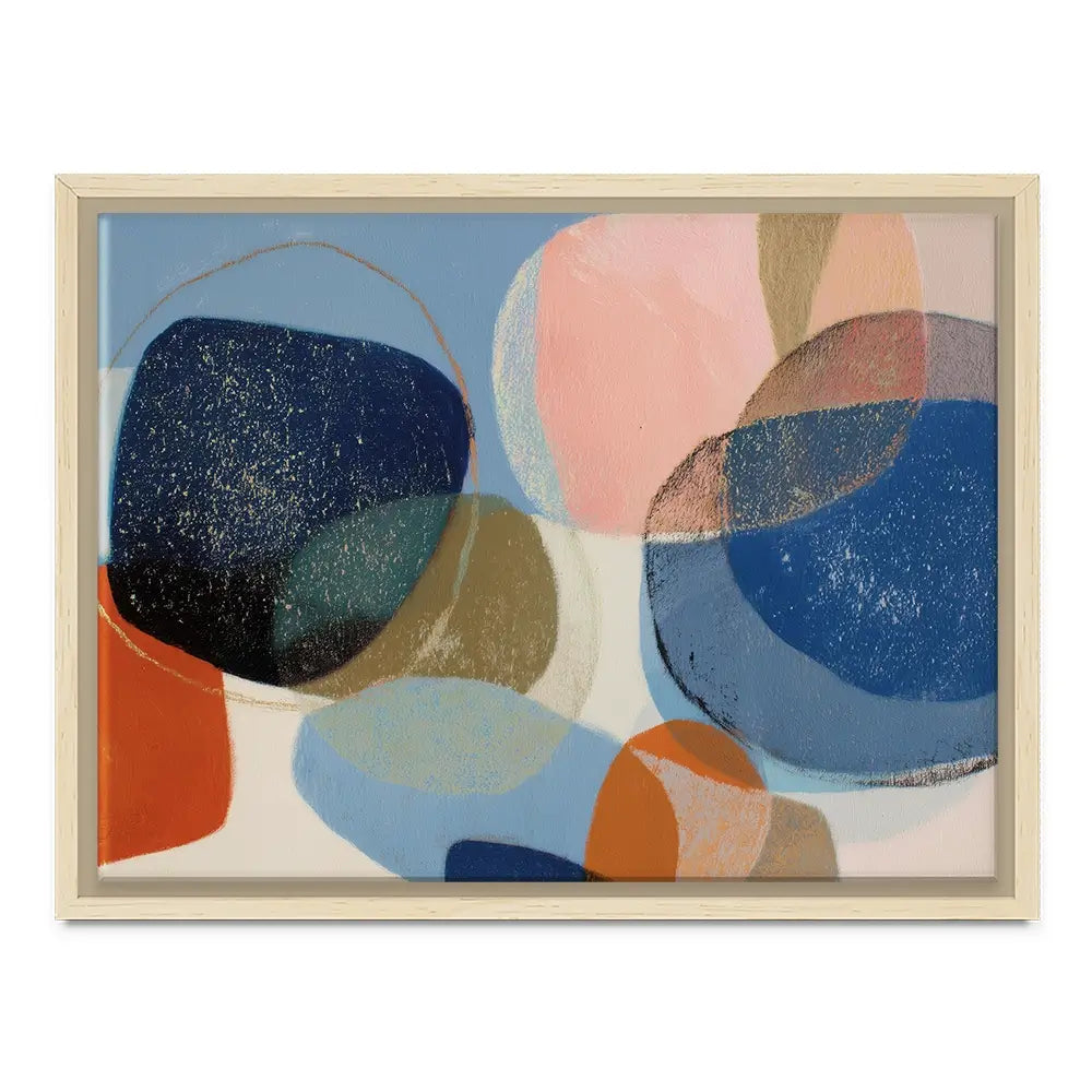 Abstract Geometric In Navy And Coral Canvas Print Abstract Geometric In Navy And Coral Canvas Print wall art product Chromatic Storm Studio
