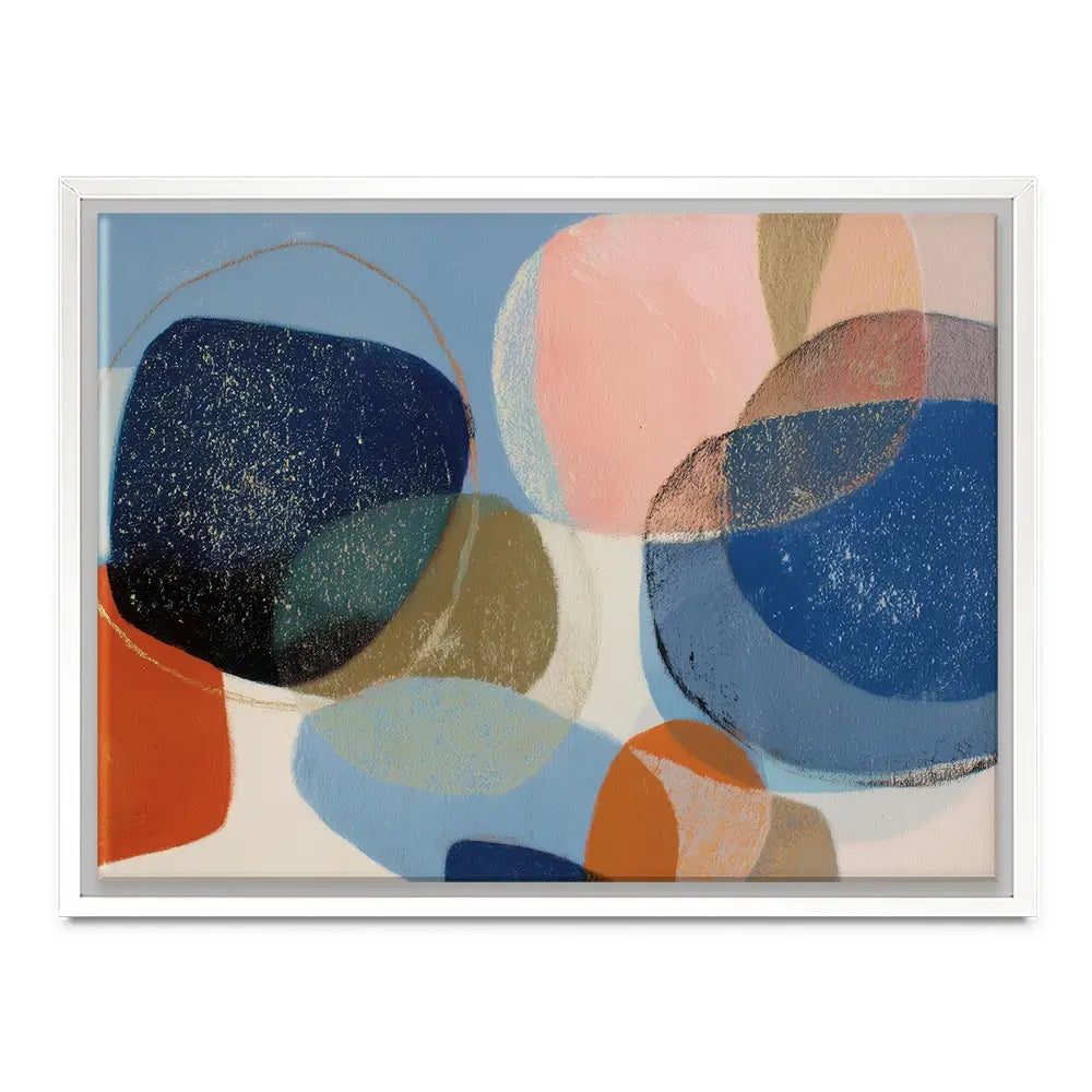 Abstract Geometric In Navy And Coral Canvas Print Abstract Geometric In Navy And Coral Canvas Print wall art product Chromatic Storm Studio