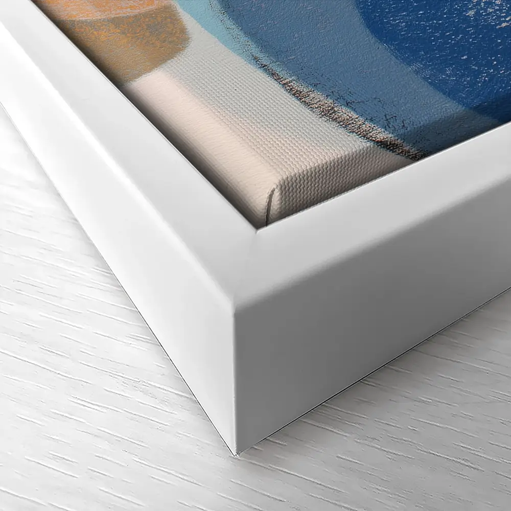 Abstract Geometric In Navy And Coral Canvas Print Abstract Geometric In Navy And Coral Canvas Print wall art product Chromatic Storm Studio