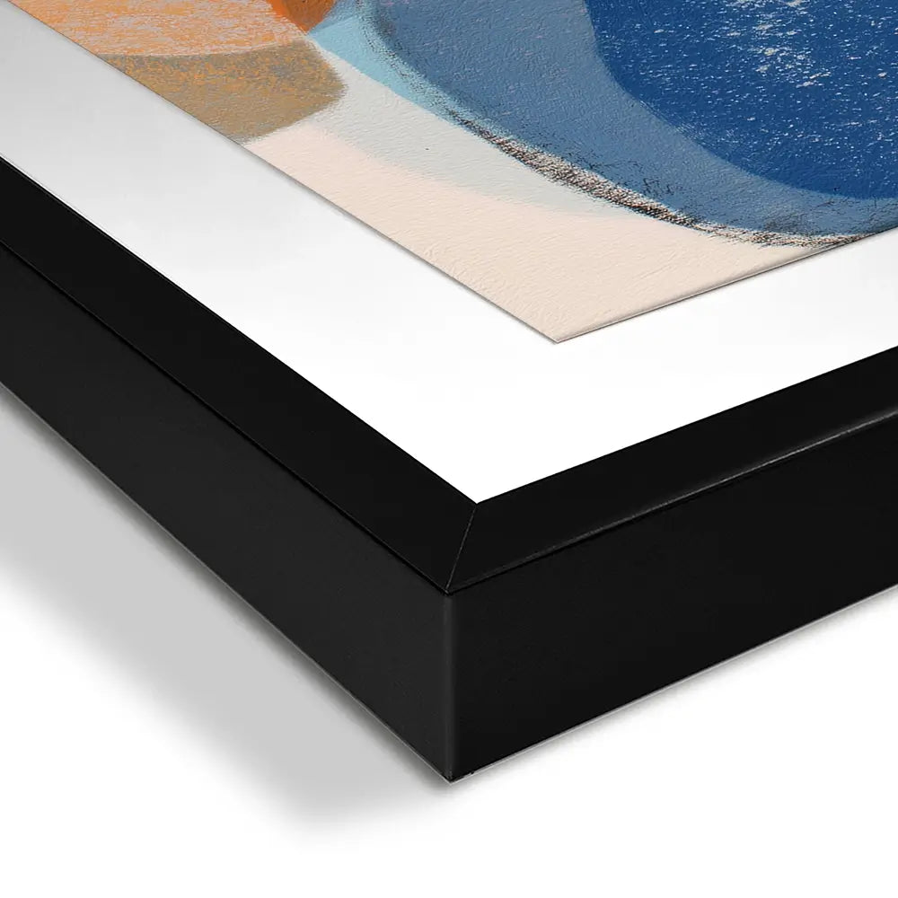 Abstract Geometric In Navy And Coral Framed Art Print Abstract Geometric In Navy And Coral Framed Art Print wall art product Chromatic Storm Studio