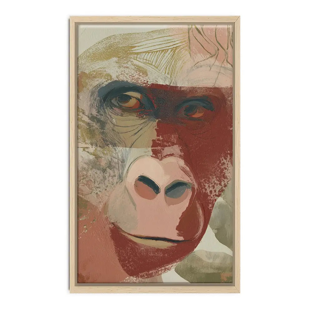 Abstract Gorilla Portrait In Warm Tones Canvas Print Abstract Gorilla Portrait In Warm Tones Canvas Print wall art product Chromatic Storm Studio