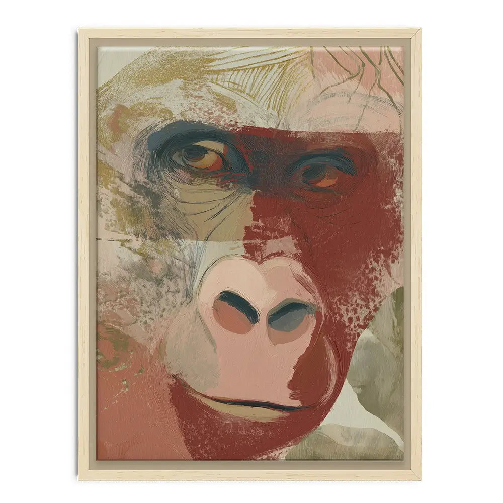 Abstract Gorilla Portrait In Warm Tones Canvas Print Abstract Gorilla Portrait In Warm Tones Canvas Print wall art product Chromatic Storm Studio