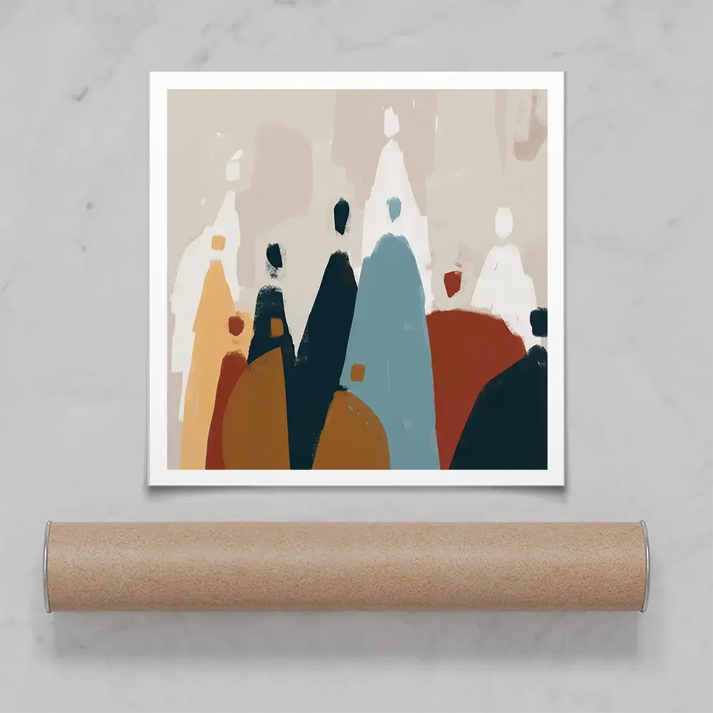 Abstract Group Of People Square Art Print Abstract Group Of People Square Art Print wall art product Cassette Bleue / Shutterstock