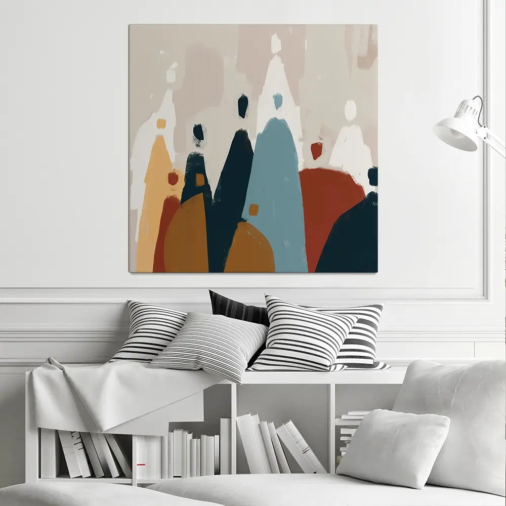Abstract Group Of People Square Canvas Print Abstract Group Of People Square Canvas Print wall art product Cassette Bleue / Shutterstock