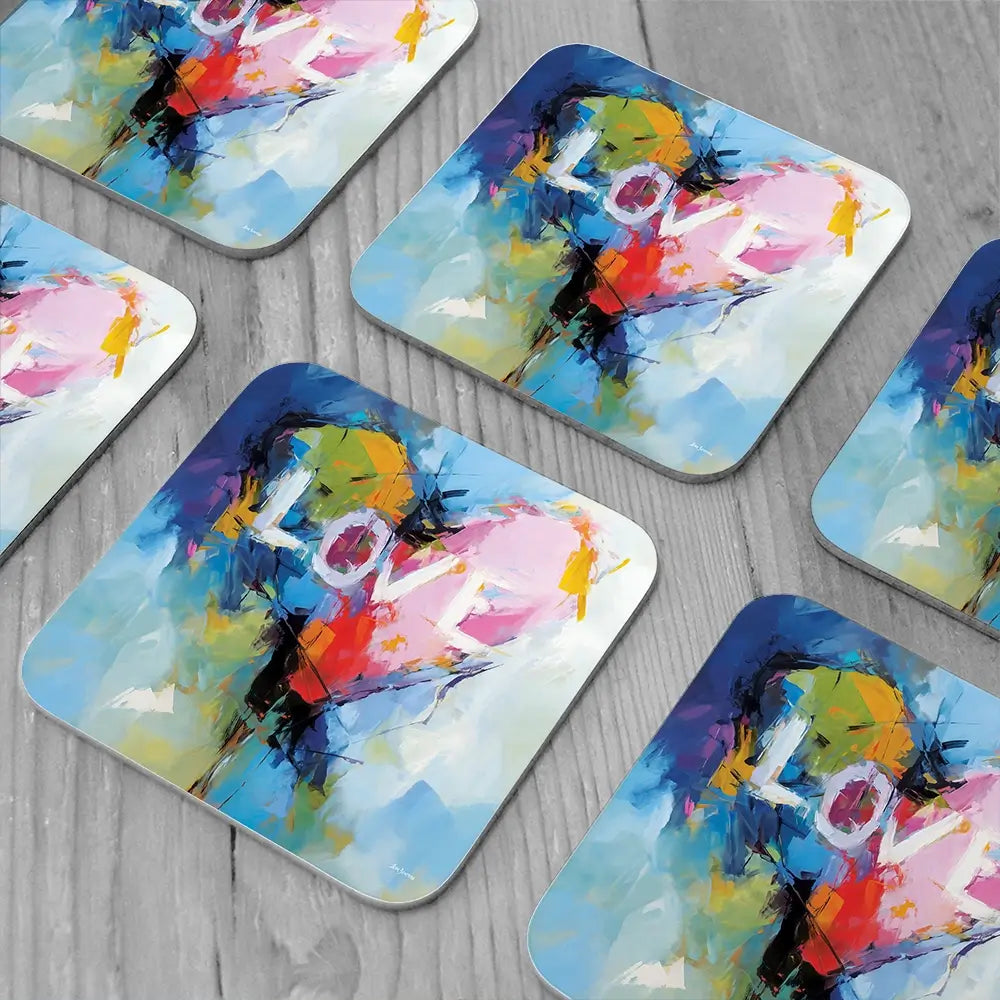 Abstract Heart Symbol Coaster Set Abstract Heart Symbol Coaster Set wall art product Leon Devenice