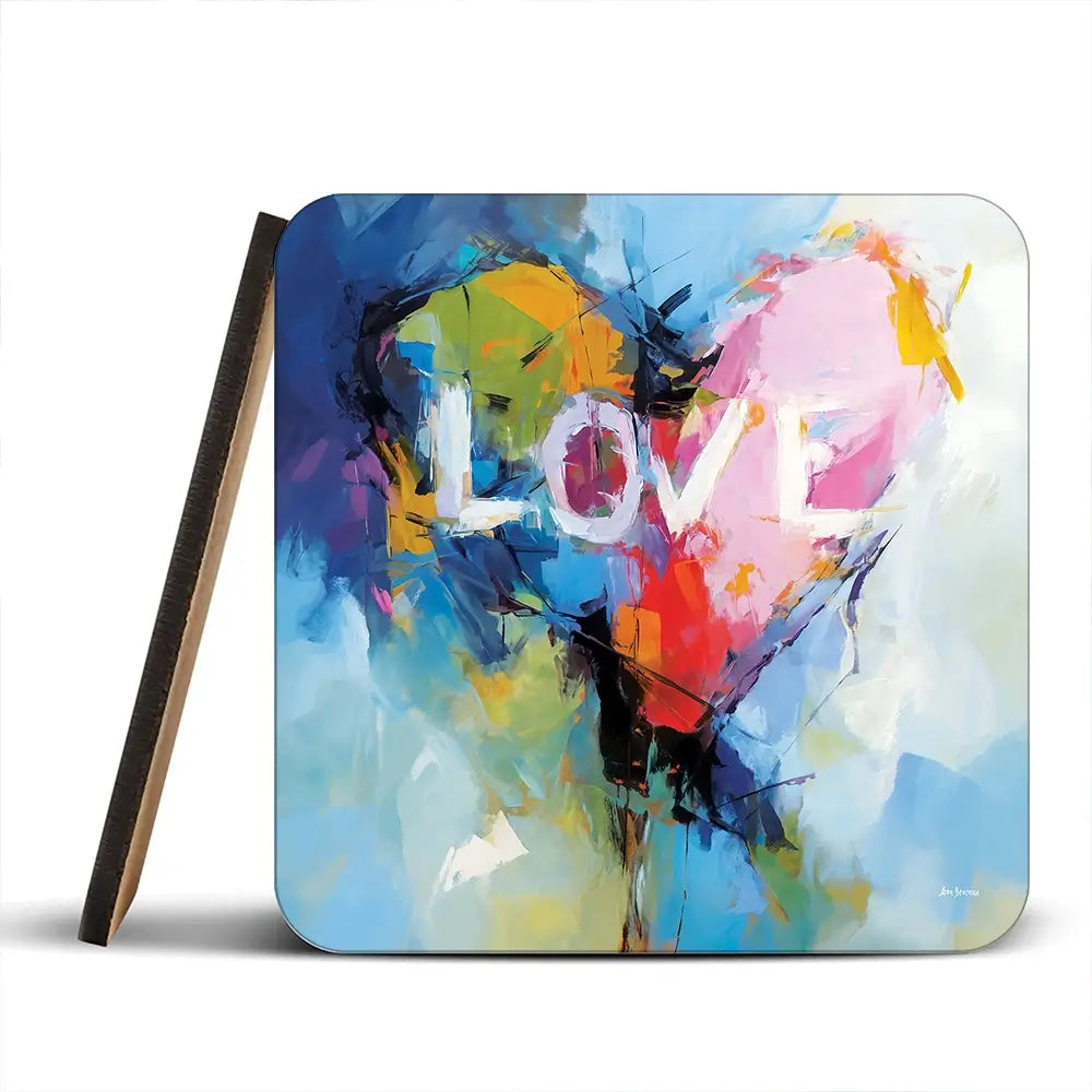 Abstract Heart Symbol Coaster Set Abstract Heart Symbol Coaster Set wall art product Leon Devenice