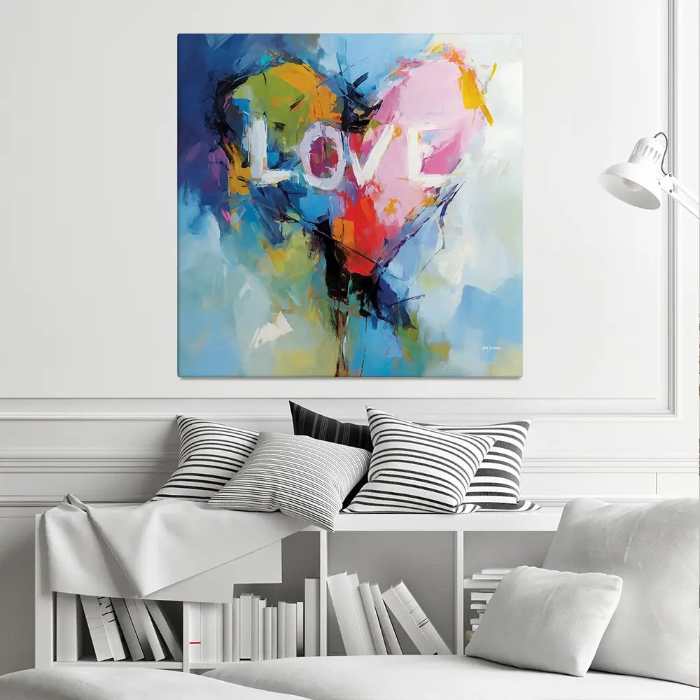 Abstract Heart Symbol Square Canvas Print Abstract Heart Symbol Square Canvas Print wall art product Leon Devenice