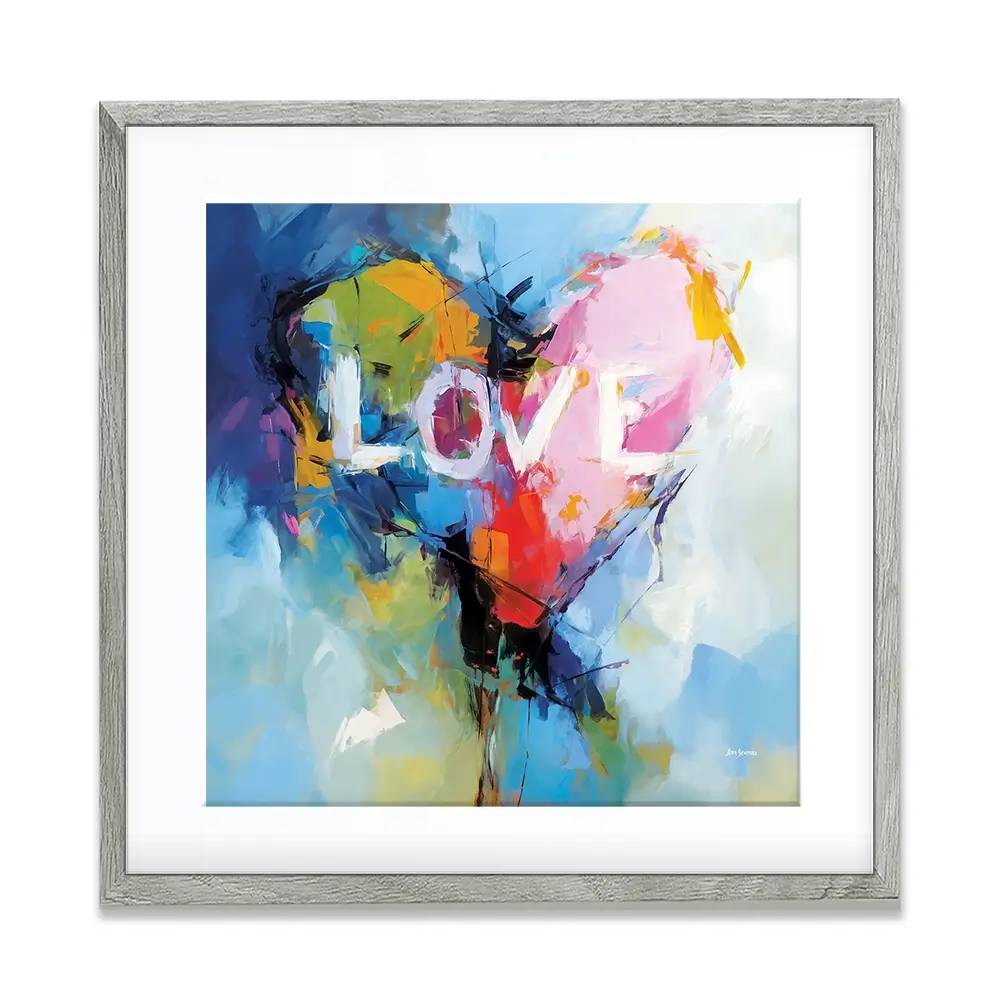 Abstract Heart Symbol Square Framed Art Print Abstract Heart Symbol Square Framed Art Print wall art product Leon Devenice