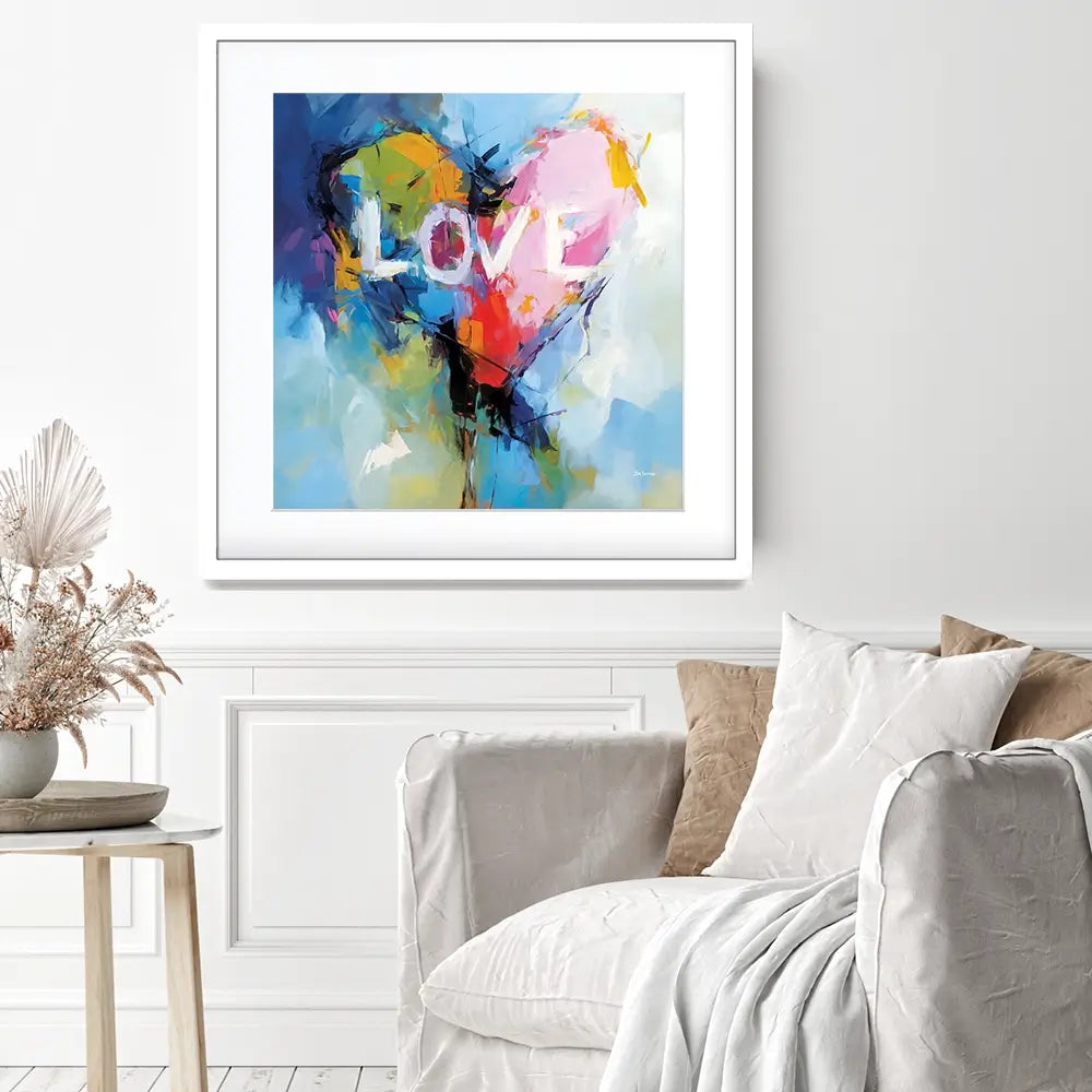 Abstract Heart Symbol Square Framed Art Print Abstract Heart Symbol Square Framed Art Print wall art product Leon Devenice