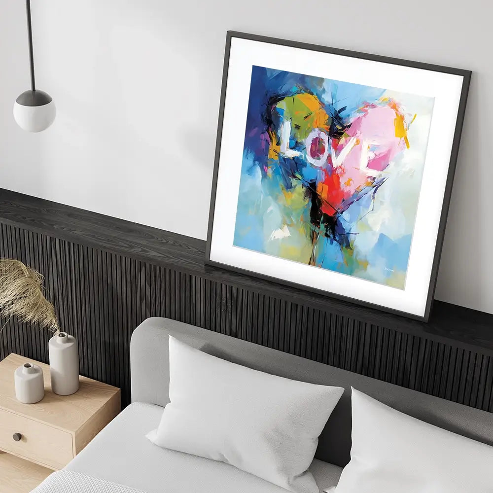 Abstract Heart Symbol Square Framed Art Print Abstract Heart Symbol Square Framed Art Print wall art product Leon Devenice
