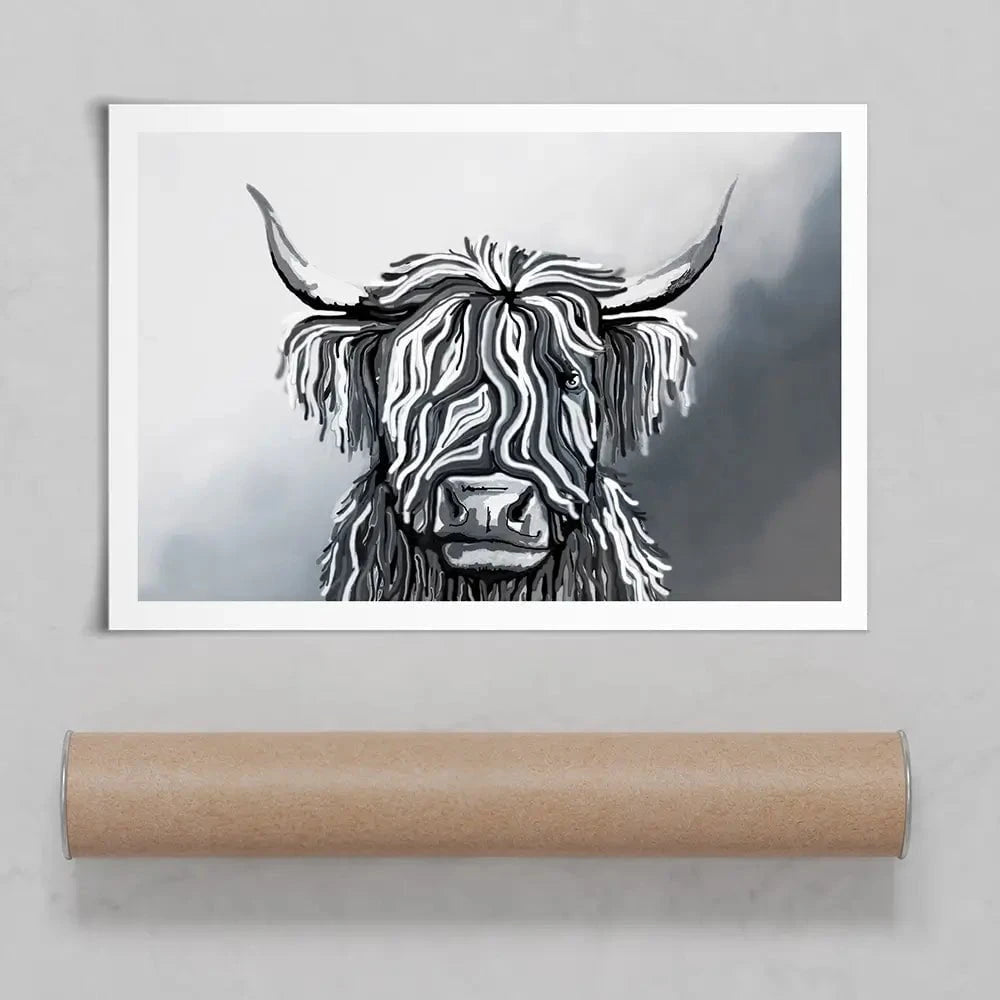 Abstract Highland Cow Art Print Abstract Highland Cow Art Print | Abstract Highland Cow Art Posters wall art product Independent