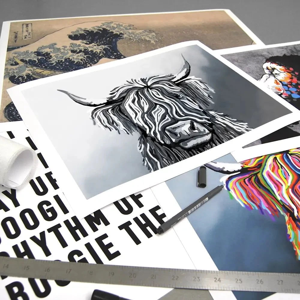 Abstract Highland Cow Art Print Abstract Highland Cow Art Print | Abstract Highland Cow Art Posters wall art product Independent