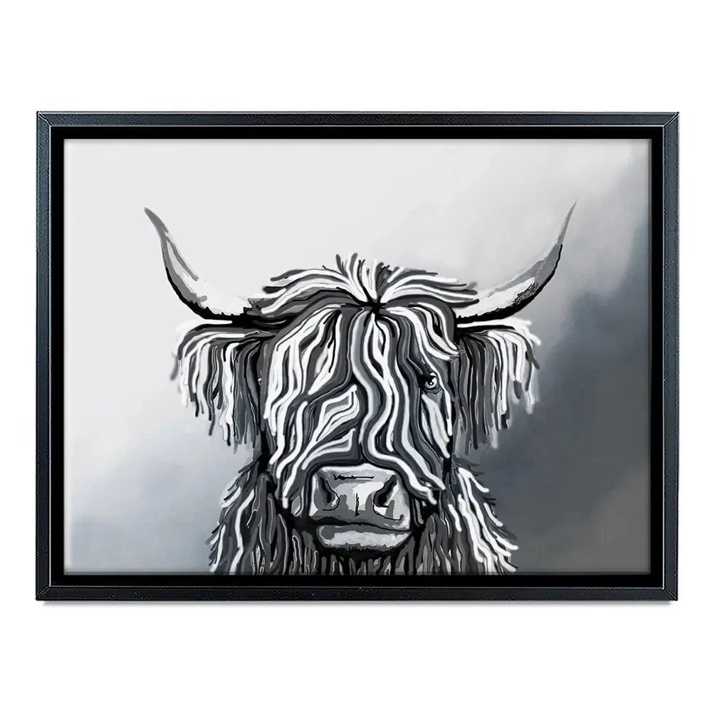 Abstract Highland Cow Canvas Print Abstract Highland Cow Canvas Print | Abstract Highland Cow Canvas Art wall art product Independent