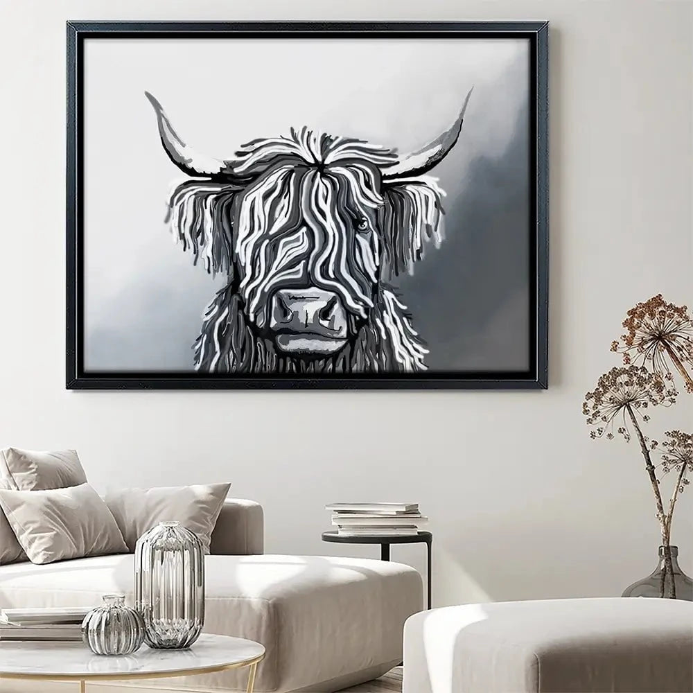Abstract Highland Cow Canvas Print Abstract Highland Cow Canvas Print | Abstract Highland Cow Canvas Art wall art product Independent