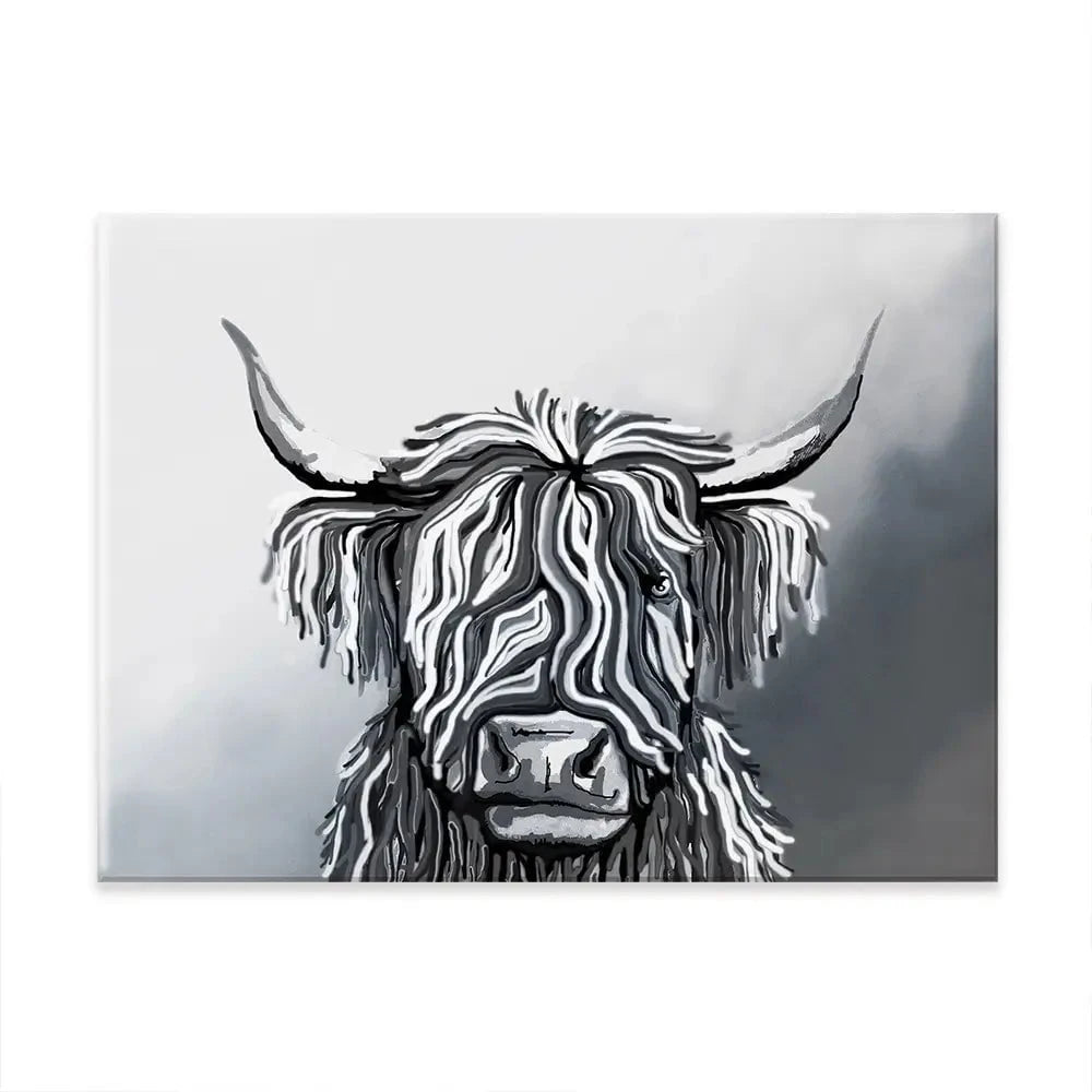 Abstract Highland Cow Canvas Print Abstract Highland Cow Canvas Print | Abstract Highland Cow Canvas Art wall art product Independent