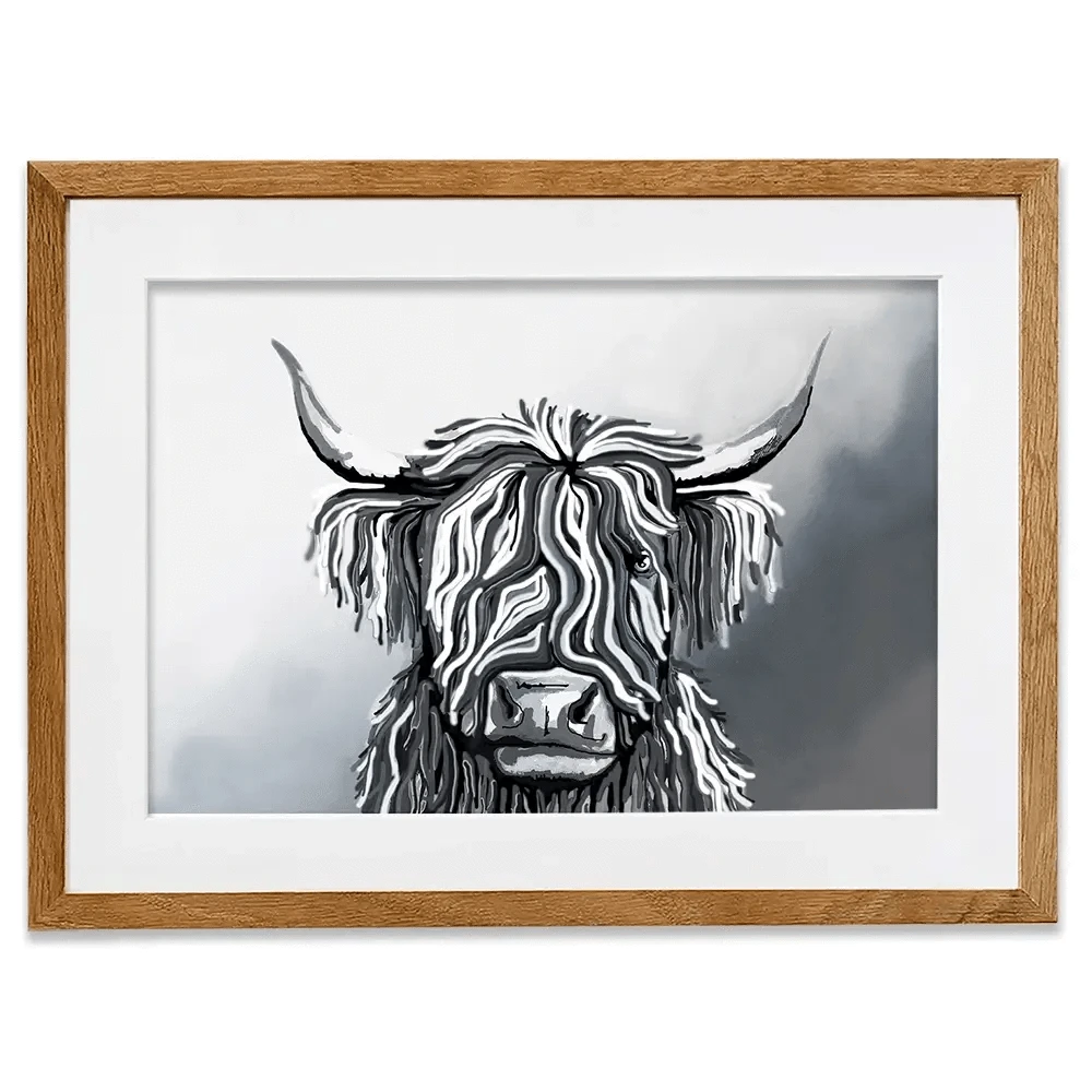 Abstract Highland Cow Framed Art Print Abstract Highland Cow Framed Art Print | Abstract Highland Cow Framed wall art product Independent