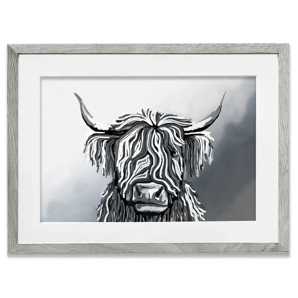 Abstract Highland Cow Framed Art Print Abstract Highland Cow Framed Art Print | Abstract Highland Cow Framed wall art product Independent