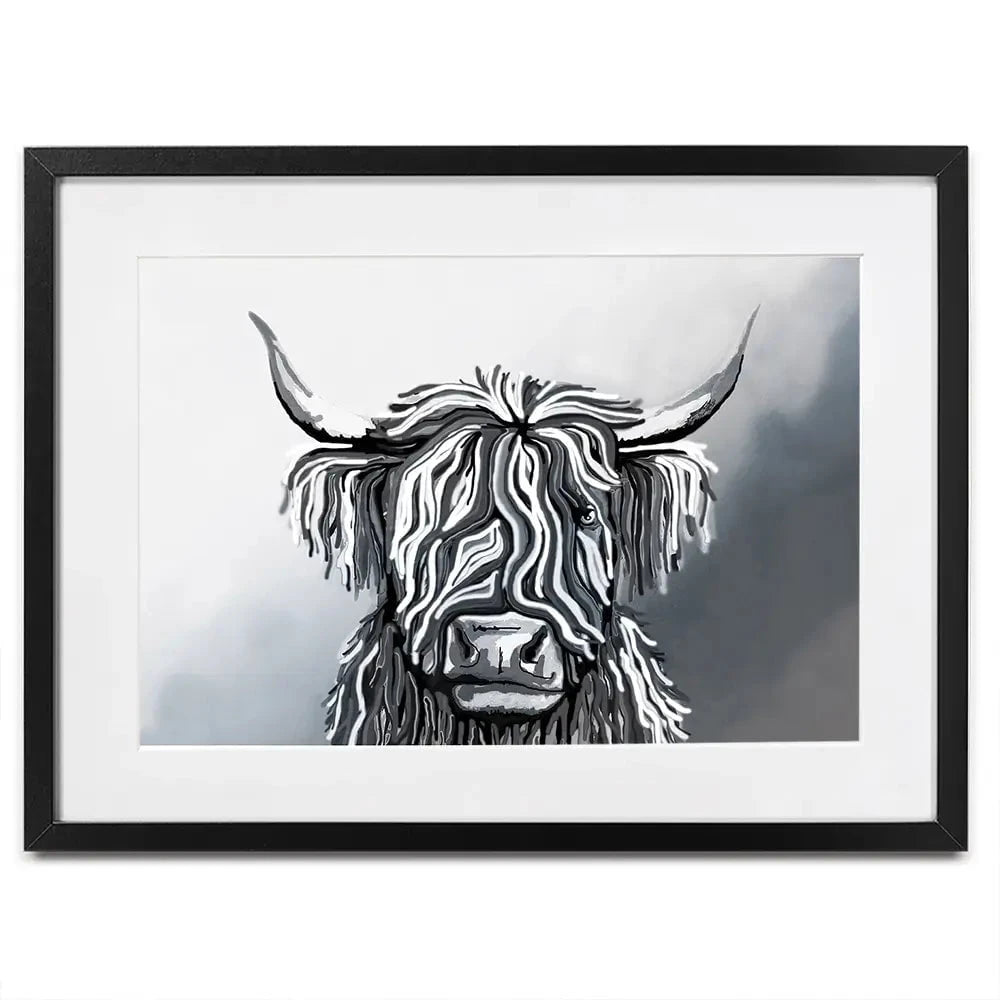 Abstract Highland Cow Framed Art Print Abstract Highland Cow Framed Art Print | Abstract Highland Cow Framed wall art product Independent