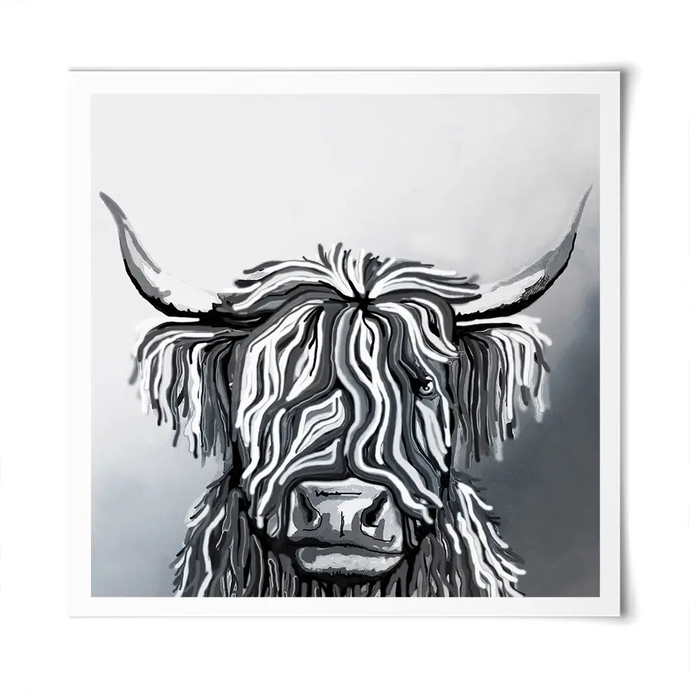 Abstract Highland Cow Square Art Print Abstract Highland Cow Square Art Print wall art product Independent