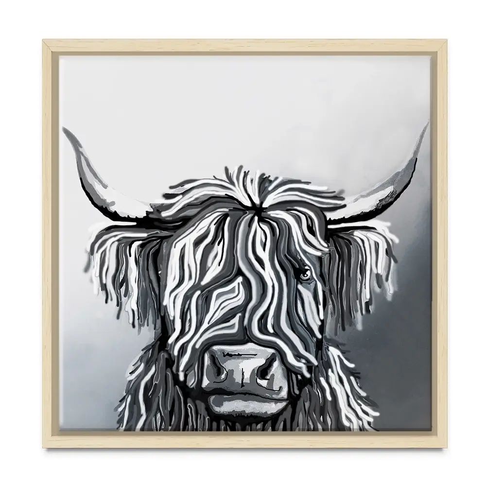 Abstract Highland Cow Square Canvas Print Abstract Highland Cow Square Canvas Print wall art product Independent