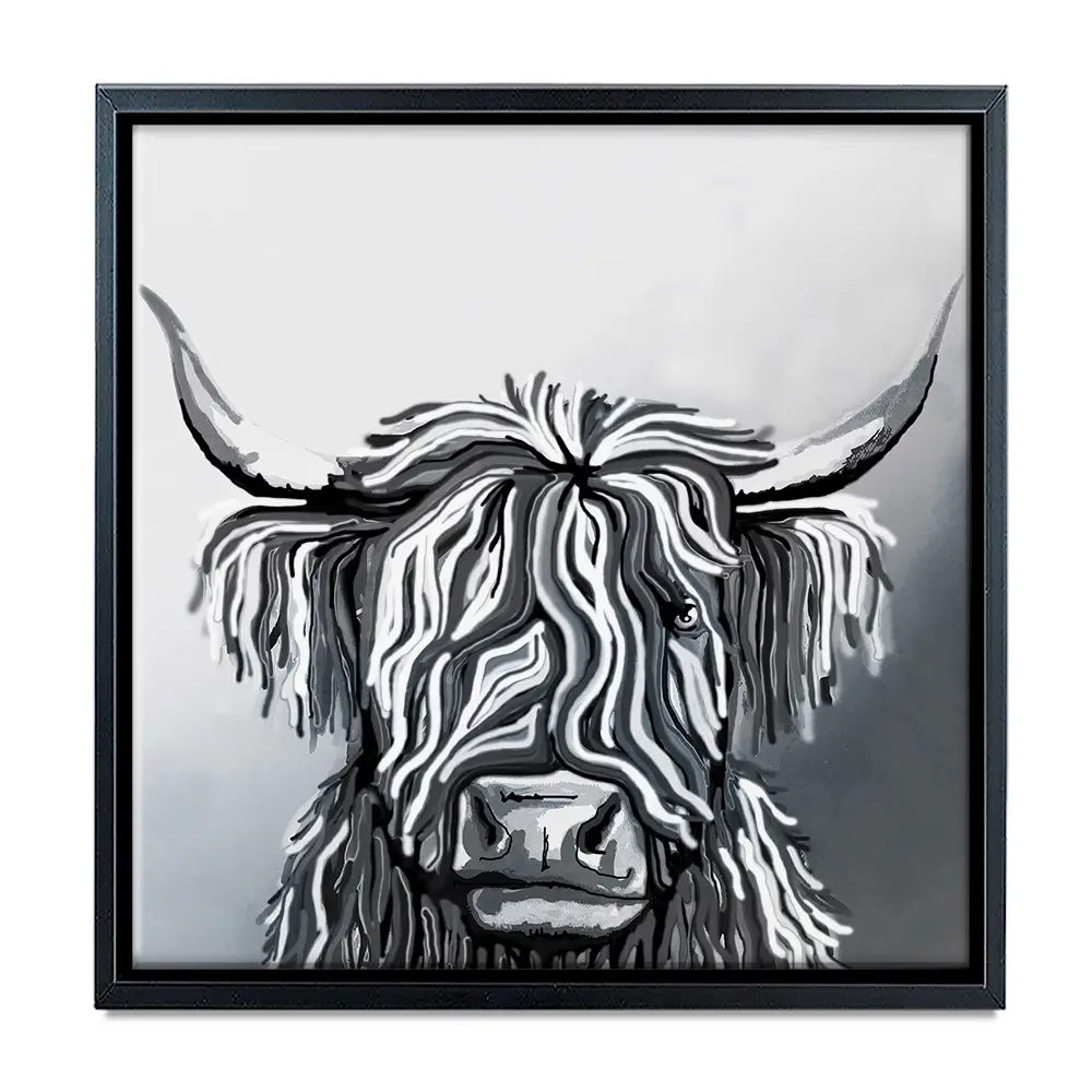 Abstract Highland Cow Square Canvas Print Abstract Highland Cow Square Canvas Print wall art product Independent