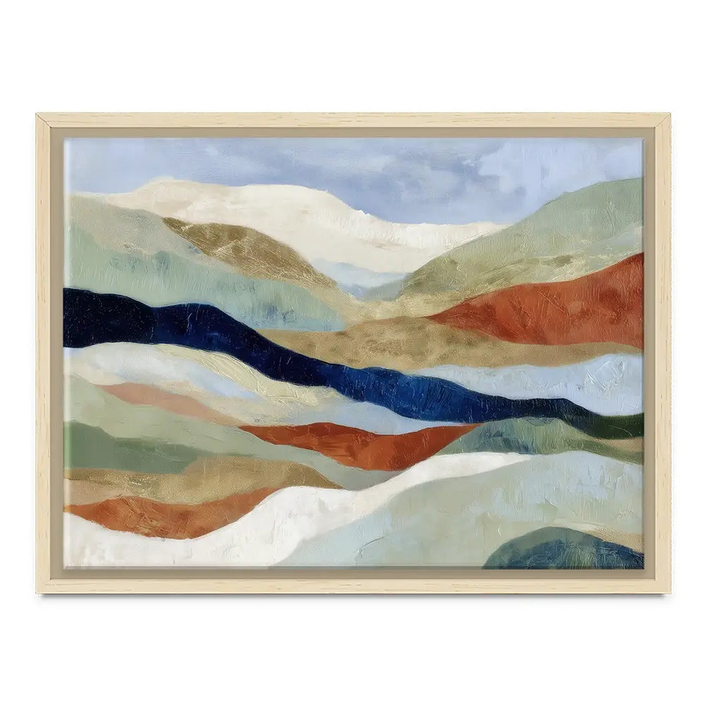 Abstract Hills In Navy And Coral Canvas Print Abstract Hills In Navy And Coral Canvas Print wall art product Chromatic Storm Studio