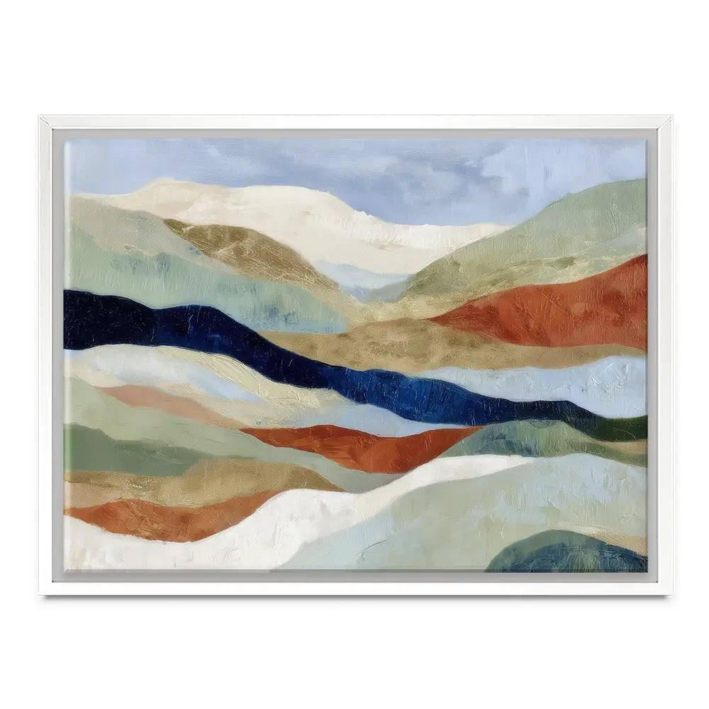 Abstract Hills In Navy And Coral Canvas Print Abstract Hills In Navy And Coral Canvas Print wall art product Chromatic Storm Studio