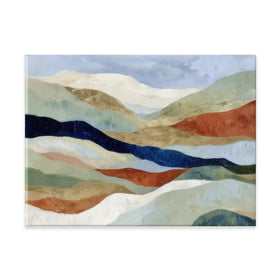 Abstract Hills In Navy And Coral Canvas Print Abstract Hills In Navy And Coral Canvas Print wall art product Chromatic Storm Studio