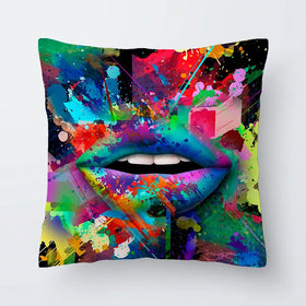 Abstract Lips Cushion Abstract Lips Cushion wall art product ARTEMENKO VALENTYN / Shutterstock