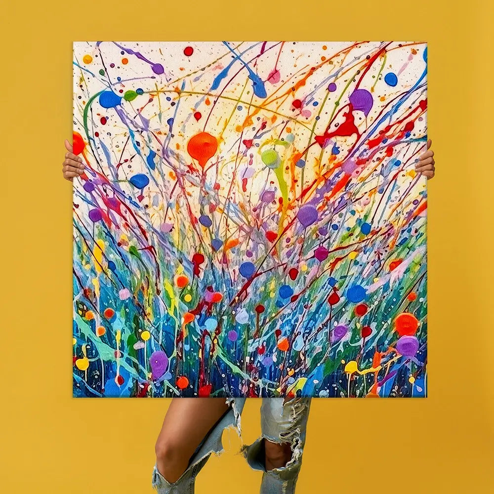 Abstract Meadow Flowers Oversized Canvas Print Abstract Meadow Flowers Oversized Canvas Print wall art product Art Print Shop