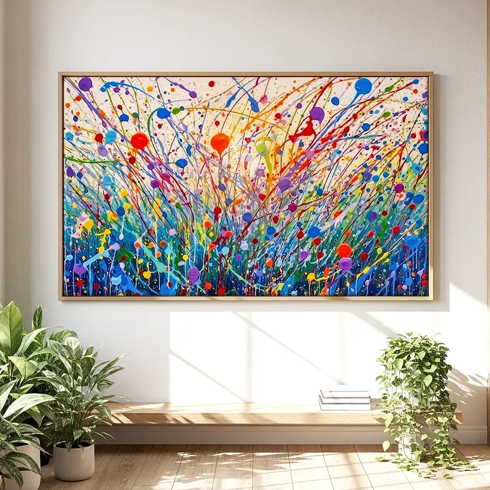 Abstract Meadow Flowers Oversized Canvas Print Abstract Meadow Flowers Oversized Canvas Print wall art product Art Print Shop