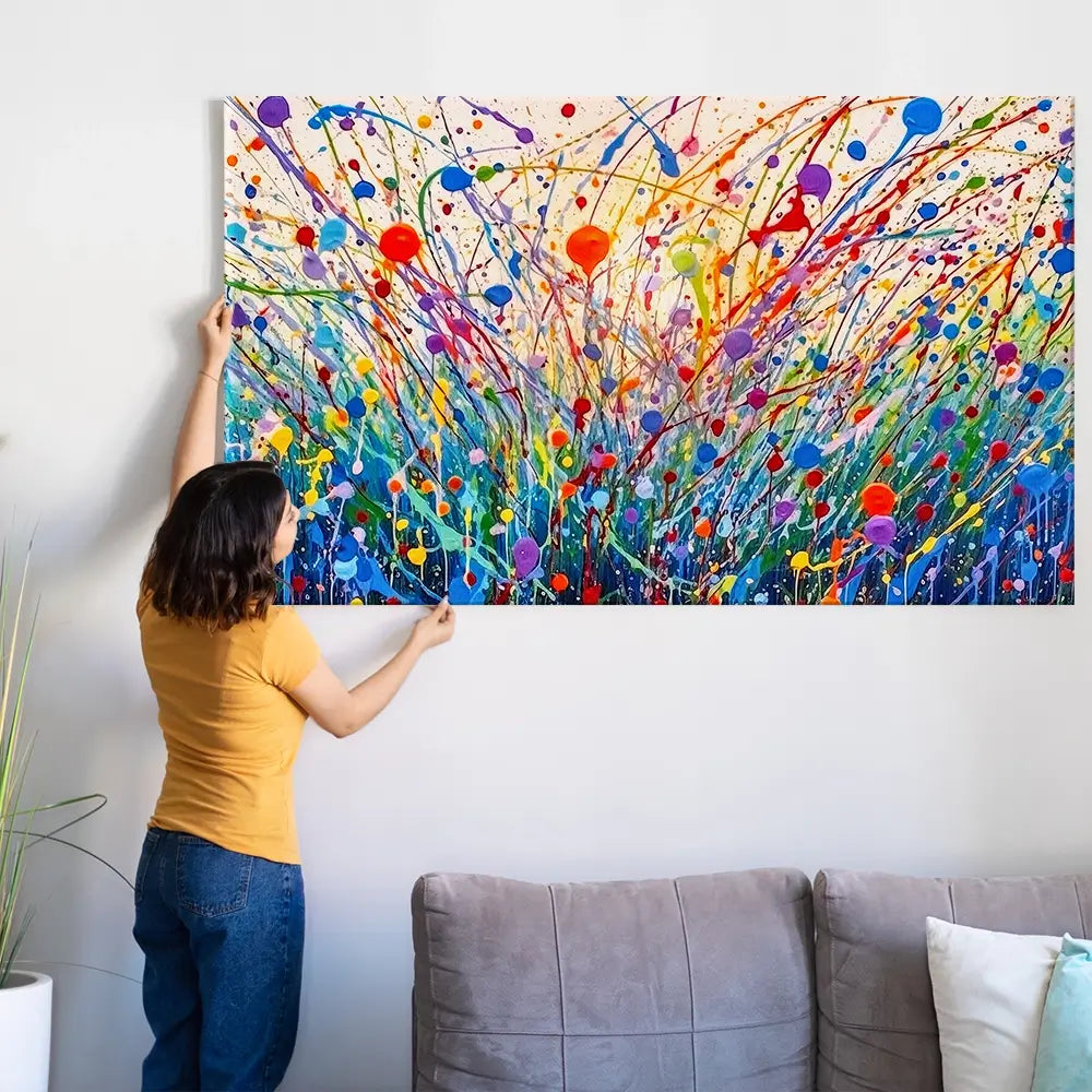 Abstract Meadow Flowers Oversized Canvas Print Abstract Meadow Flowers Oversized Canvas Print wall art product Art Print Shop