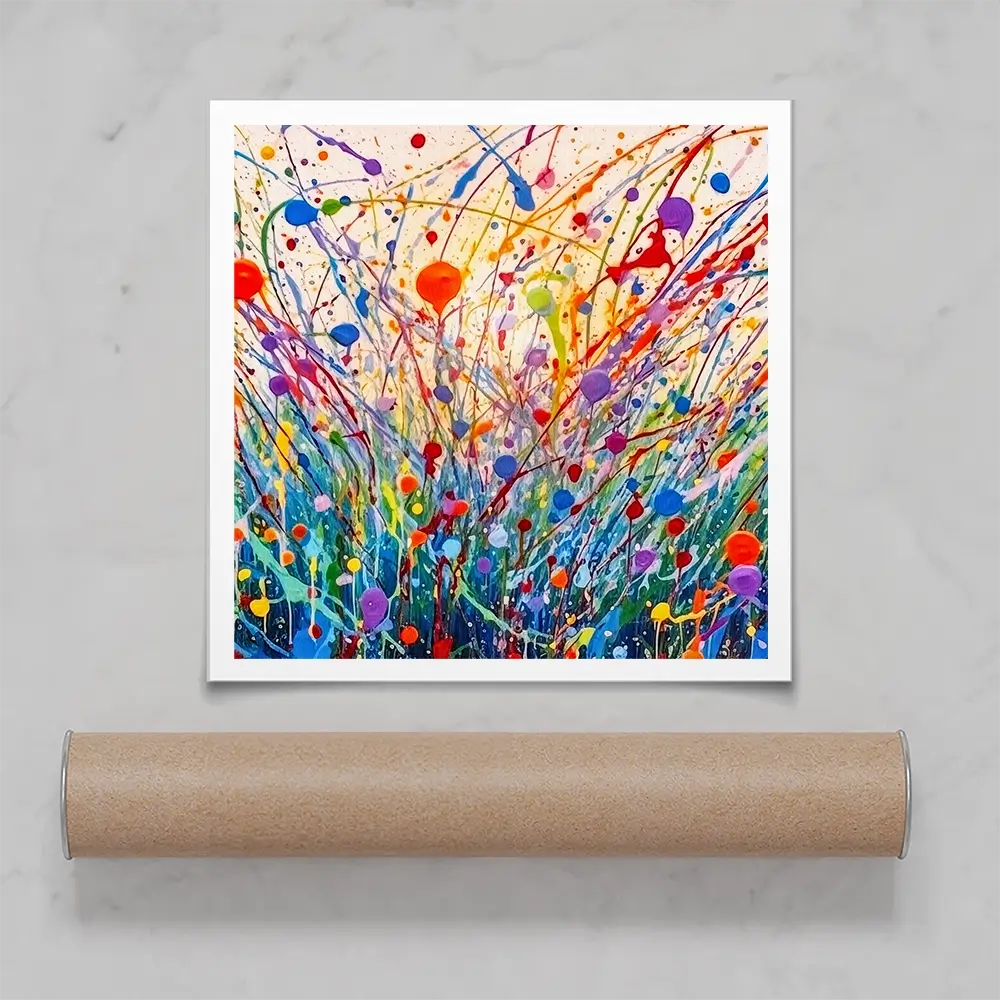 Abstract Meadow Flowers Square Art Print Abstract Meadow Flowers Square Art Print wall art product Lena Owens - Independent