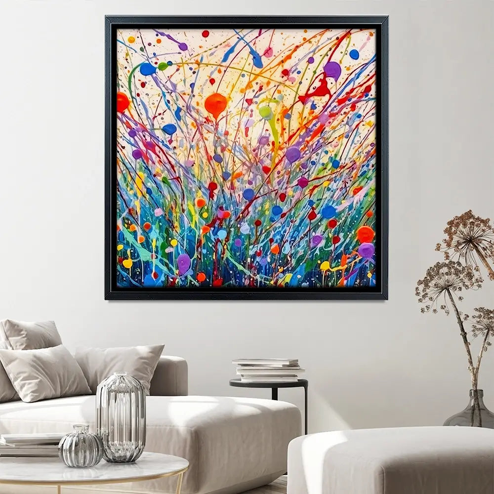 Abstract Meadow Flowers Square Canvas Print Abstract Meadow Flowers Square Canvas Print wall art product Lena Owens - Independent