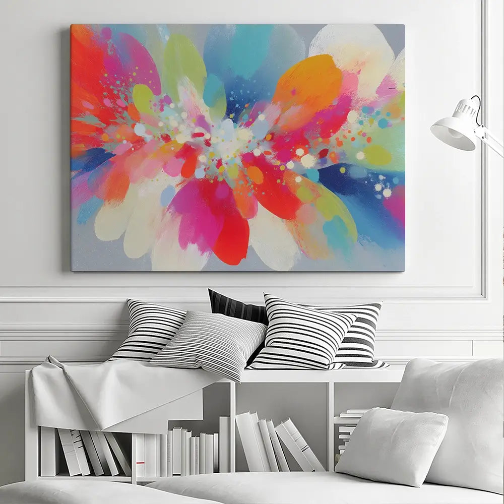 Abstract Parrot Explosion Canvas Print Abstract Parrot Explosion Canvas Print wall art product Chromatic Storm Studio