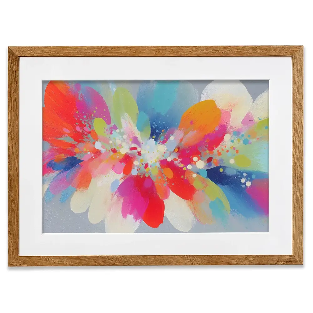 Abstract Parrot Explosion Framed Art Print Abstract Parrot Explosion Framed Art Print wall art product Chromatic Storm Studio