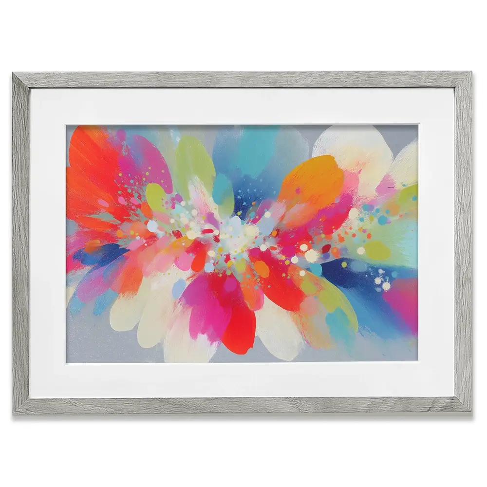 Abstract Parrot Explosion Framed Art Print Abstract Parrot Explosion Framed Art Print wall art product Chromatic Storm Studio