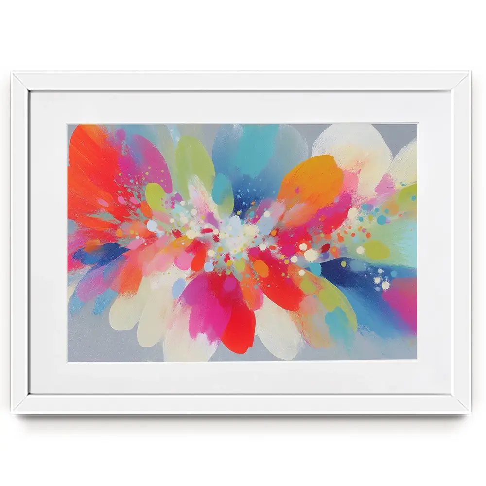 Abstract Parrot Explosion Framed Art Print Abstract Parrot Explosion Framed Art Print wall art product Chromatic Storm Studio