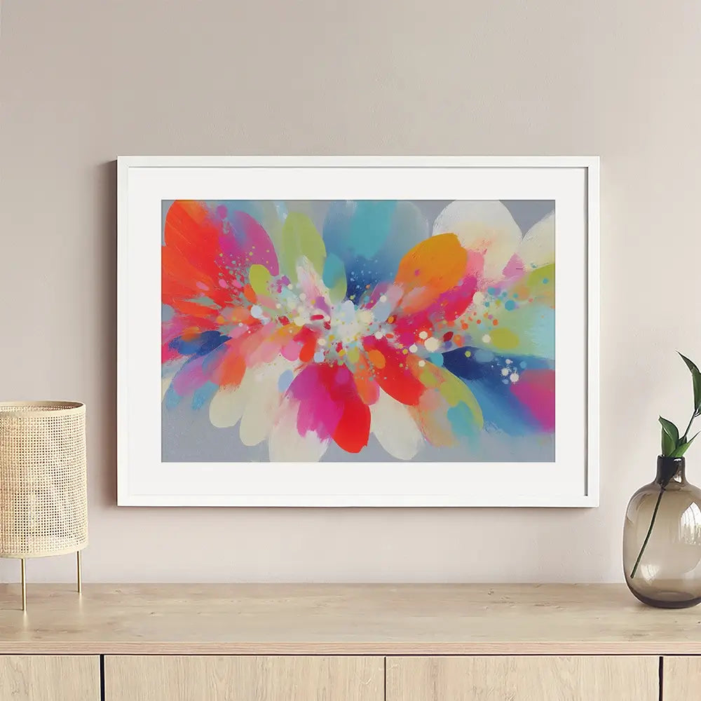Abstract Parrot Explosion Framed Art Print Abstract Parrot Explosion Framed Art Print wall art product Chromatic Storm Studio