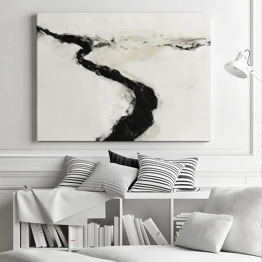Abstract River Curve Landscape Canvas Print Abstract River Curve Landscape Canvas Print wall art product Chromatic Storm Studio