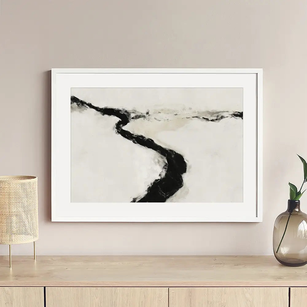 Abstract River Curve Landscape Framed Art Print Abstract River Curve Landscape Framed Art Print wall art product Chromatic Storm Studio