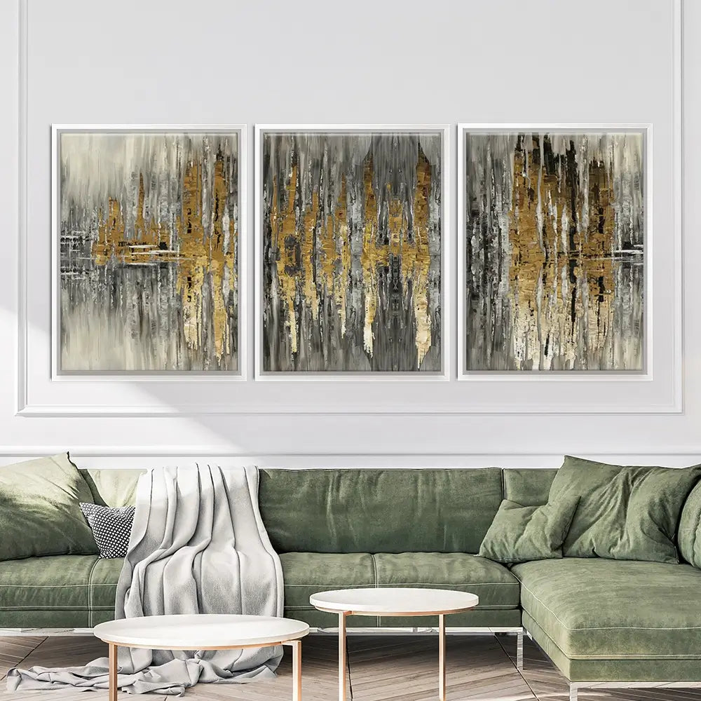 Abstract Sound Wave Trio Canvas Print Abstract Sound Wave Trio Canvas Print wall art product Muzi pear studio / Shutterstock