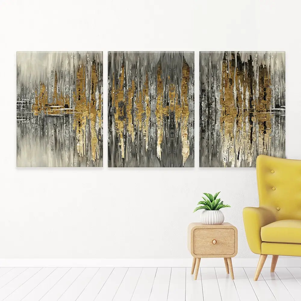 Abstract Sound Wave Trio Canvas Print Abstract Sound Wave Trio Canvas Print wall art product Muzi pear studio / Shutterstock