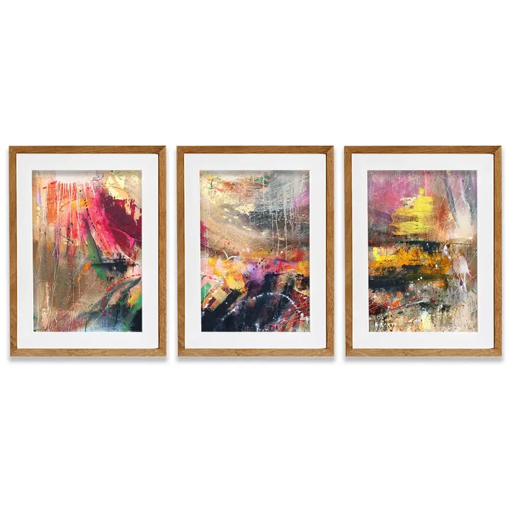 Abstract Story Framed Art Print Trio Abstract Story Framed Art Print Trio wall art product Studio Paint-Ing
