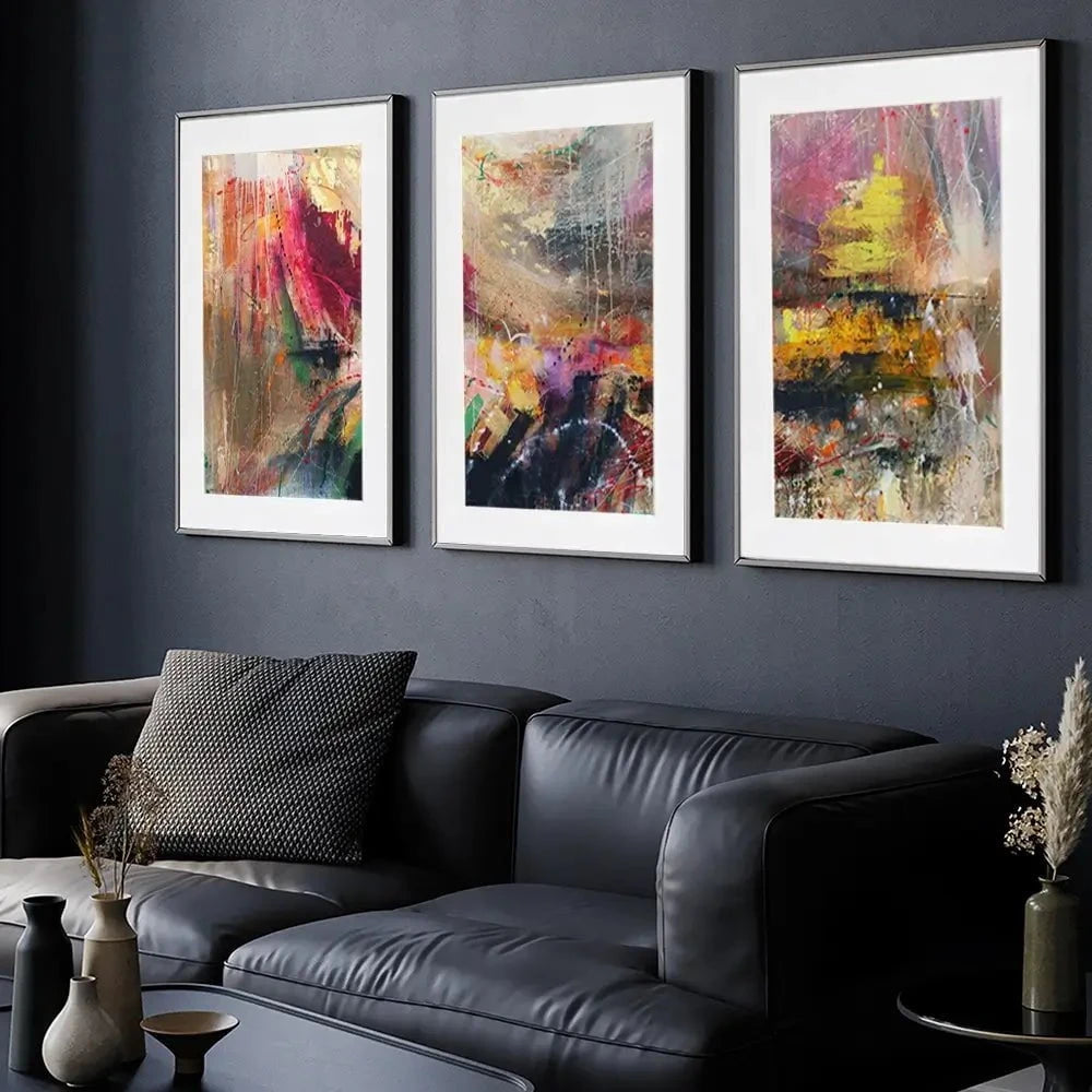 Abstract Story Framed Art Print Trio Abstract Story Framed Art Print Trio wall art product Studio Paint-Ing