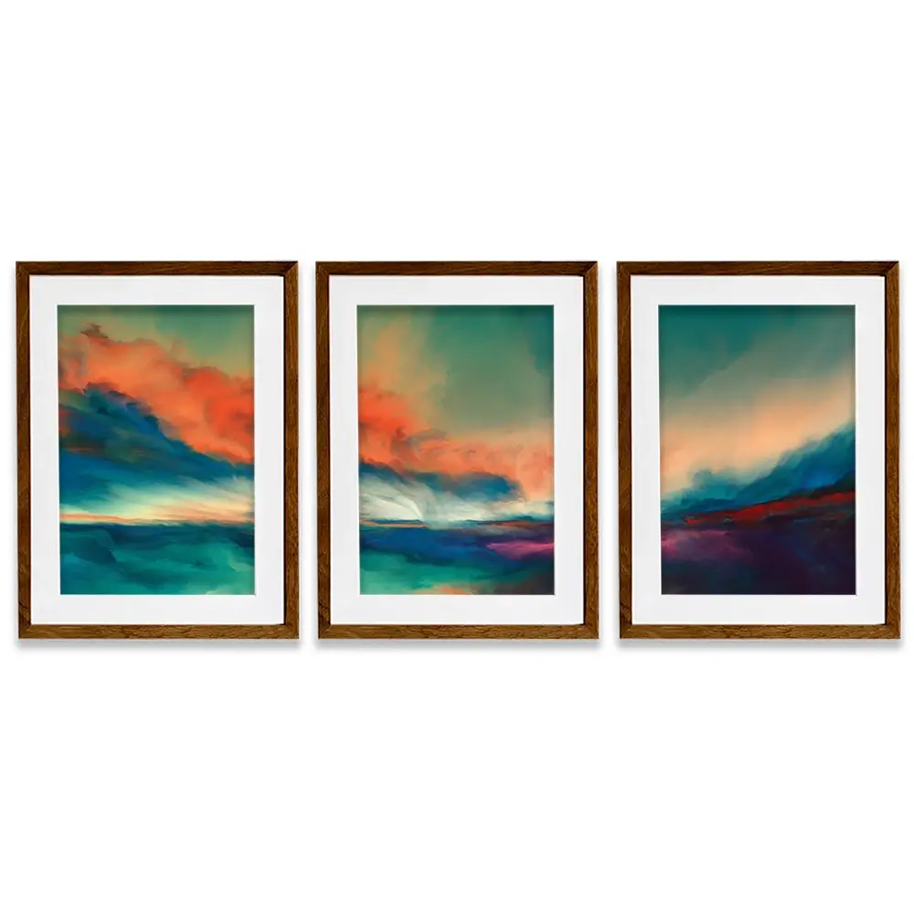 Abstract Sunset Framed Art Print Trio Abstract Sunset Framed Art Print Trio wall art product agsandrew / Shutterstock